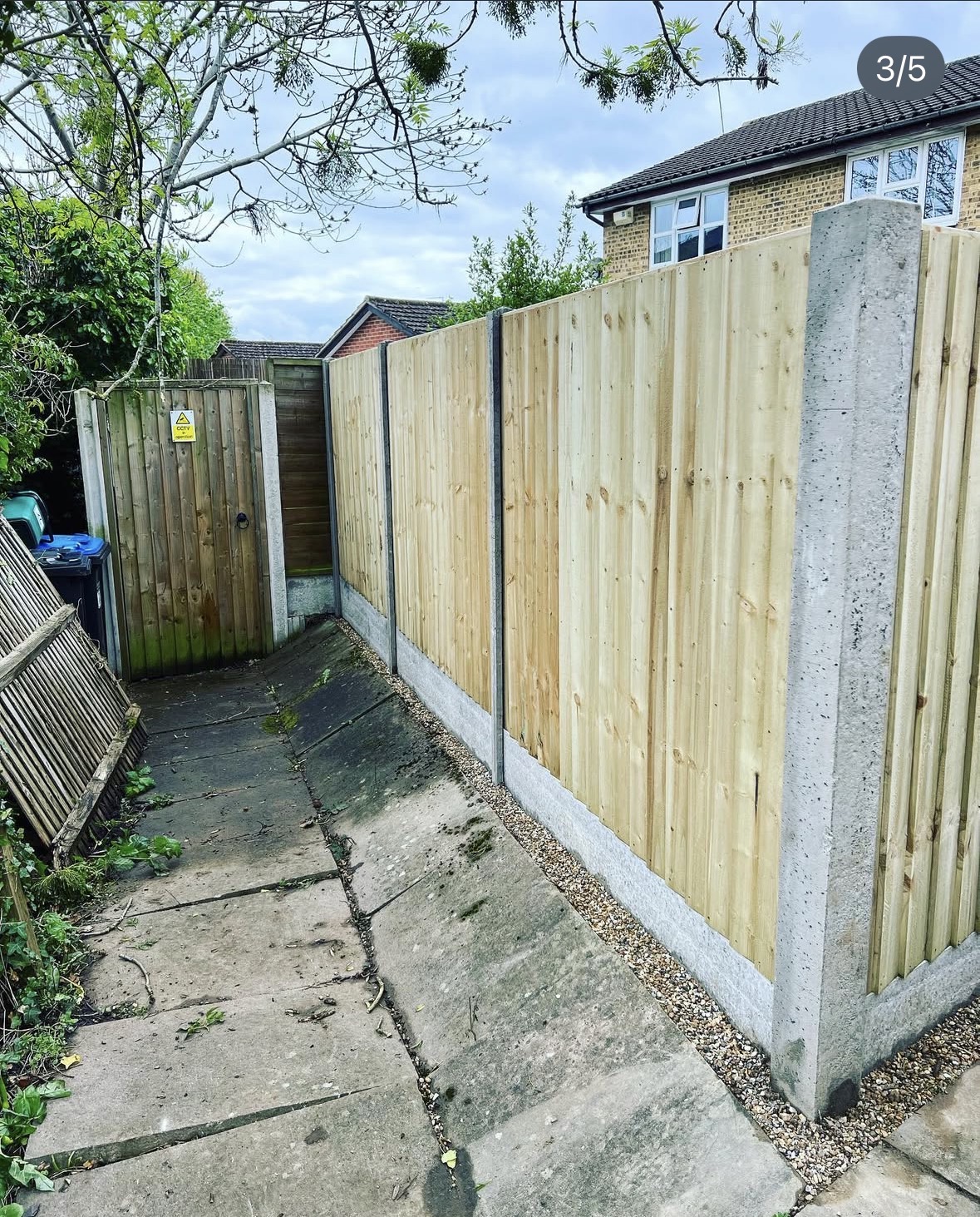 Concrete post fence installation