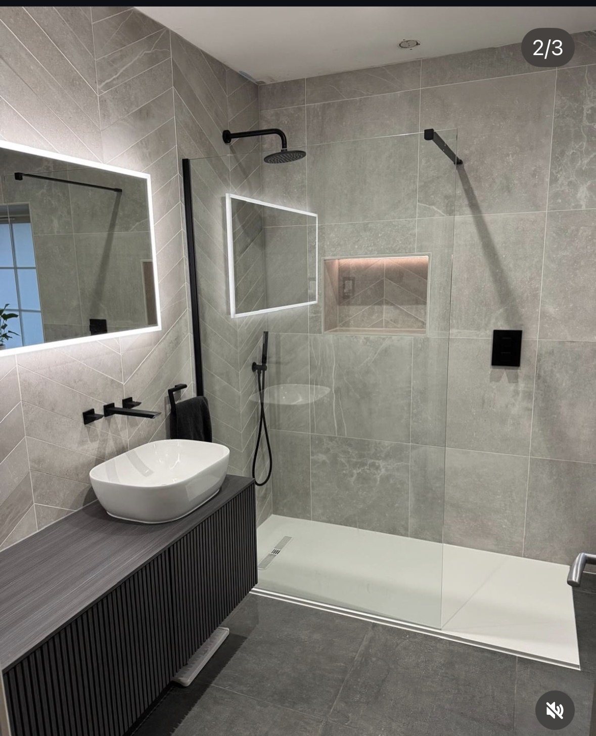 Bathroom tiling close-up